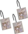 Milano Decorative Shower Curtain Hooks - Set of 12 Mother of Pearl