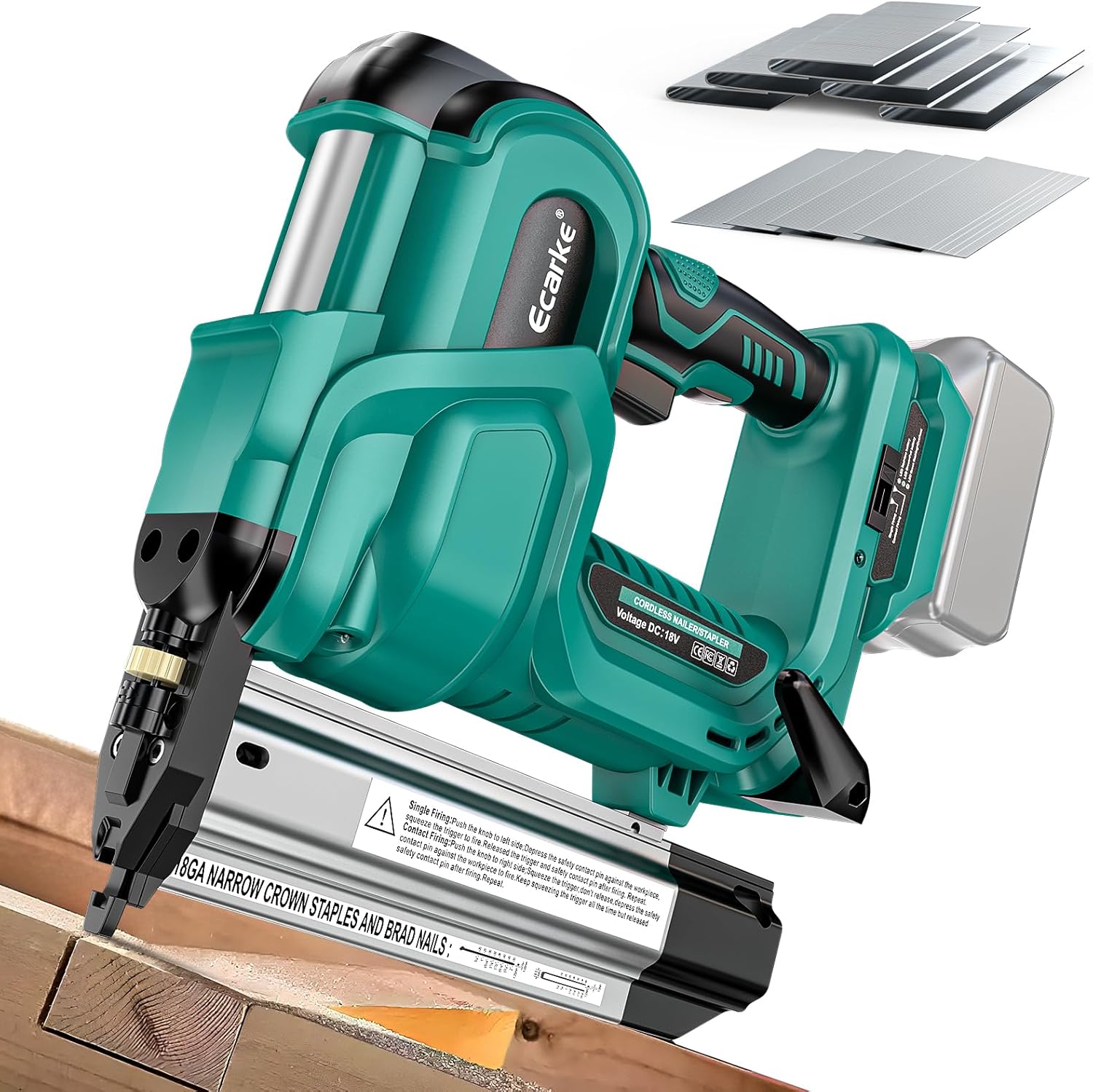 Ecarke 2 in 1 Cordless Brad Nailer Stapler for DIY Projects