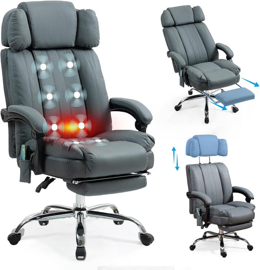 Massage Office Chair with Heat and 8 Vibration Points for Comfort