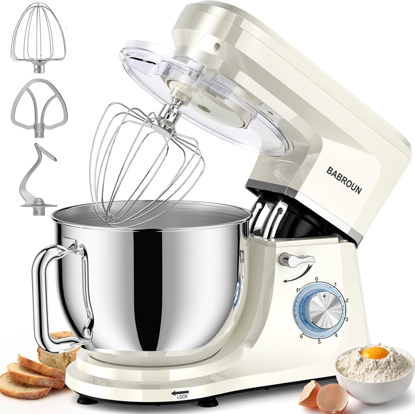 Dough Mixer 8.45 QT Electric Mixer for Baking and Cooking