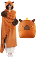 Mewaii Capybara Wearable Blanket Hoodie - Oversized Cozy Coverage