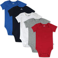 HonestBaby baby-boys 5-pack Short Sleeve Bodysuits - Organic Cotton in