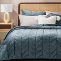 EVERGRACE Queen Velvet Quilt Set 92x96 - Oversized Plush Comfort