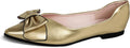 Flats Shoes Women Leather Pointed Toe Bow Flats - Memory Foam Comfort