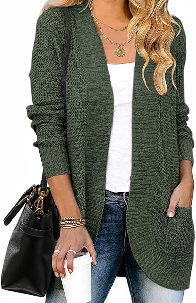 ZESICA Women's Lightweight Soft Knit Cardigan for Fall Winter