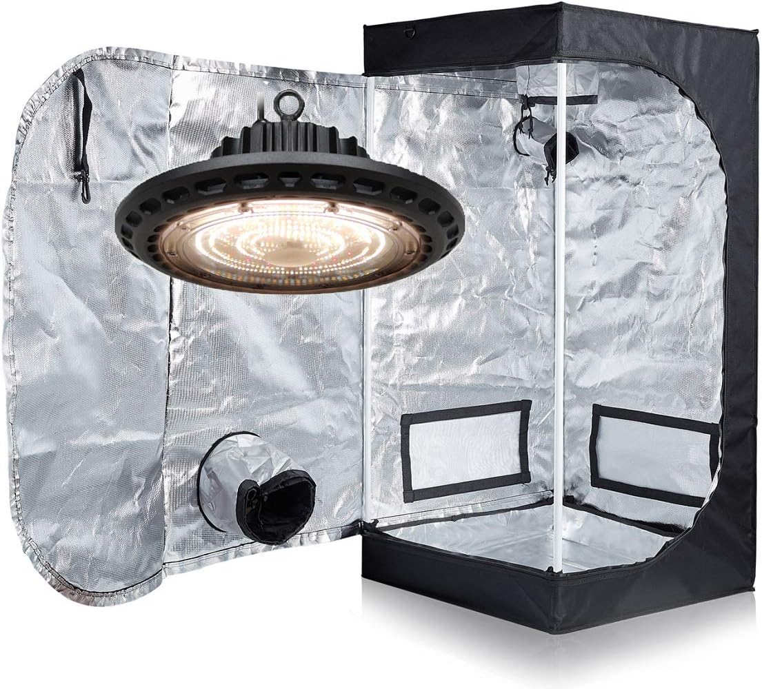 300W Full Spectrum UFO Grow Light + 24x24x48 Grow Tent Kit