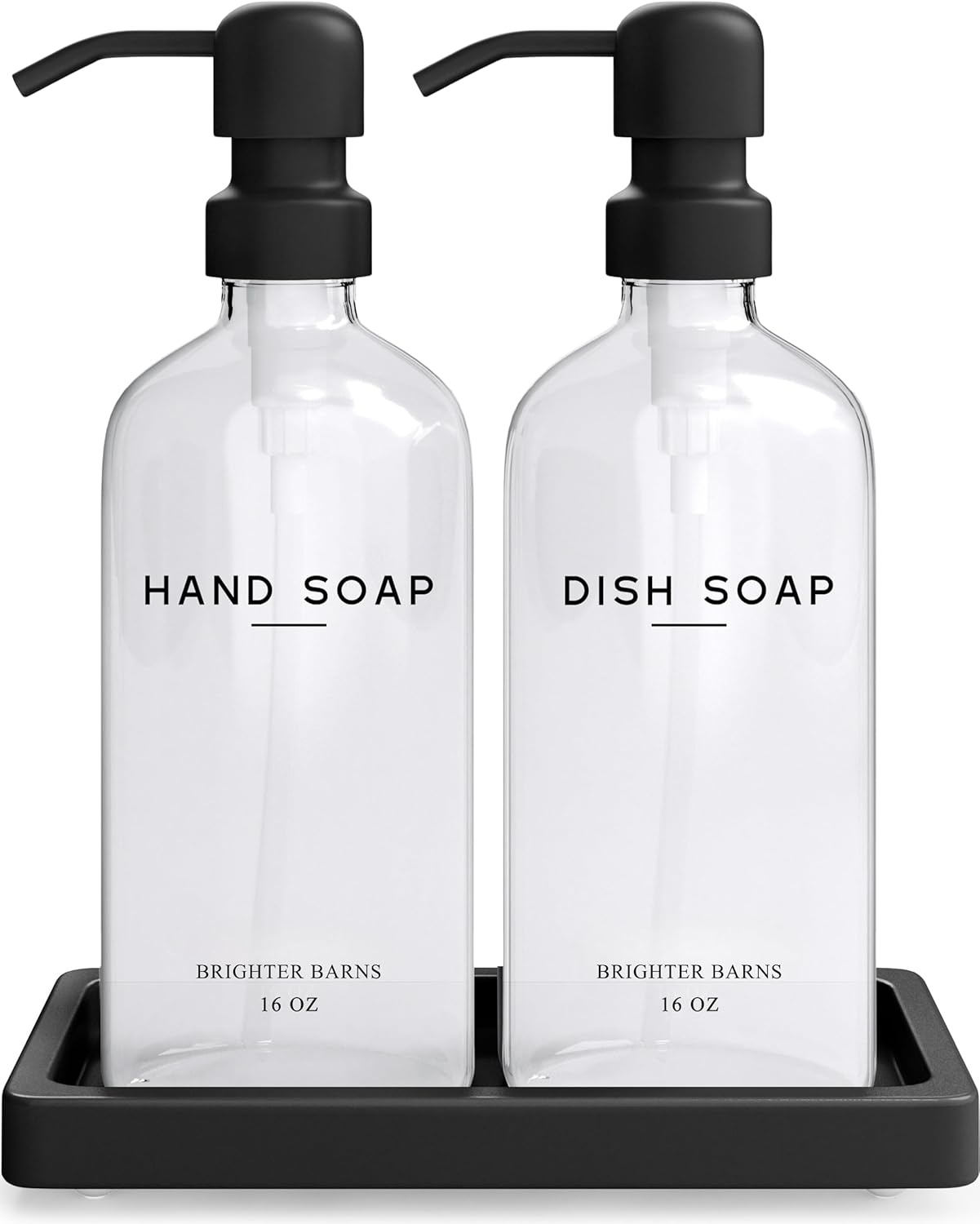 Glass Hand and Dish Soap Dispenser Set for Stylish Kitchens