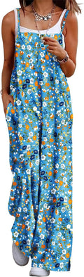 Women's Summer Boho Floral Jumpsuit Wide Leg Overalls - Airy Comfort