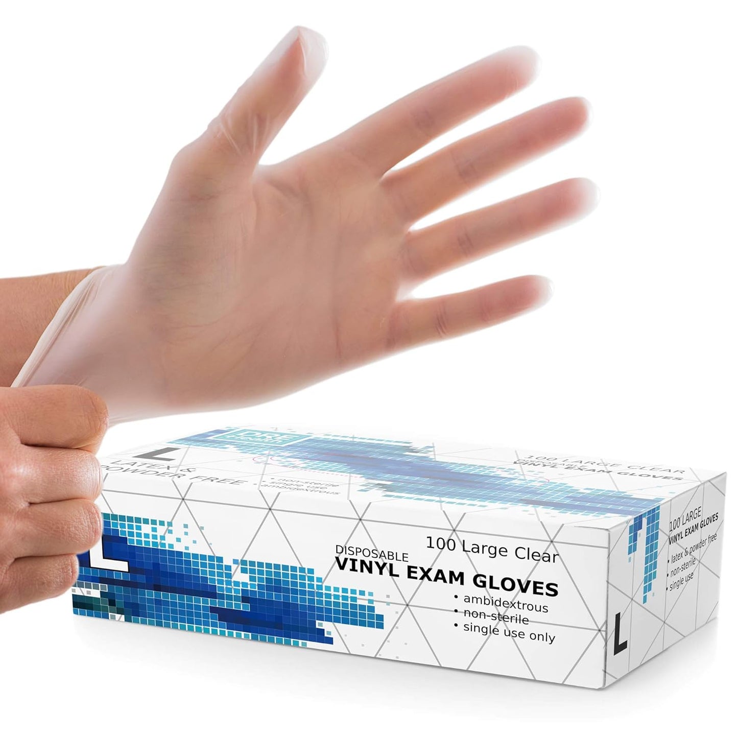 Dre Health 100-Pack Large Vinyl Exam Gloves - Powder-Free Protection