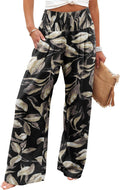 High Waisted Palazzo Pants for Women - Elastic Wide Leg Comfort