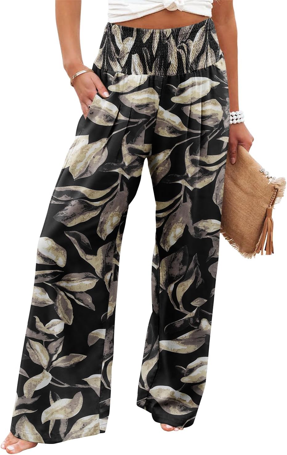 Angerella Womens High Waisted Palazzo Pants for Casual Style