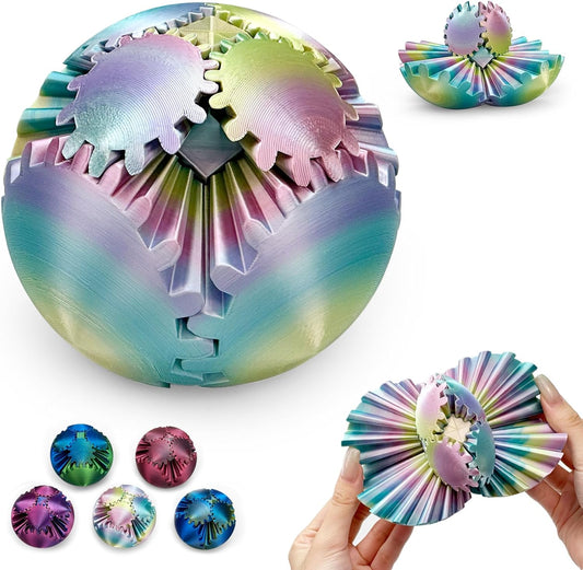 Mint Gear Ball - Stress-Relief Fidget Sphere