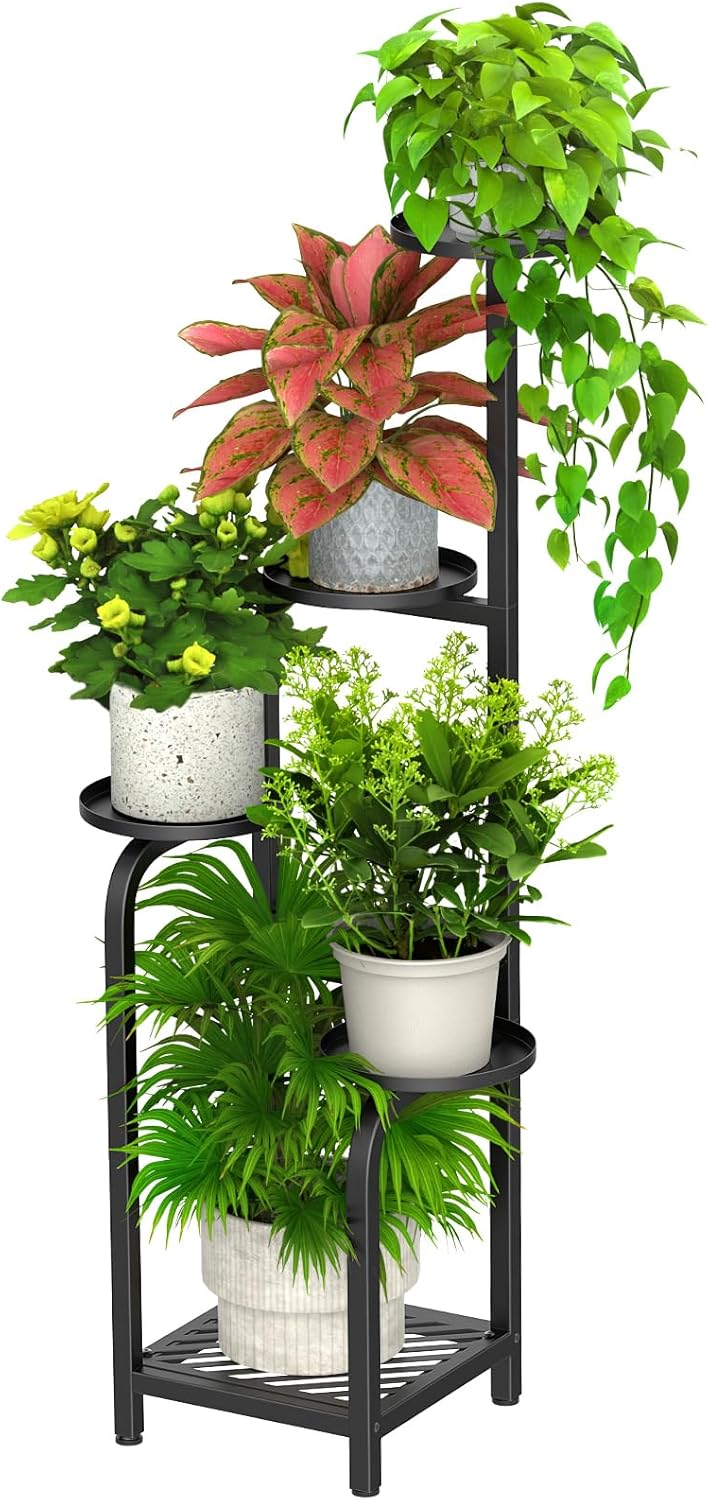 5 Tier Tall Plant Stand for Indoor Outdoor Use, Space Saving