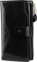 Women's Genuine Leather RFID Wallet - Multi Card Holder with Phone