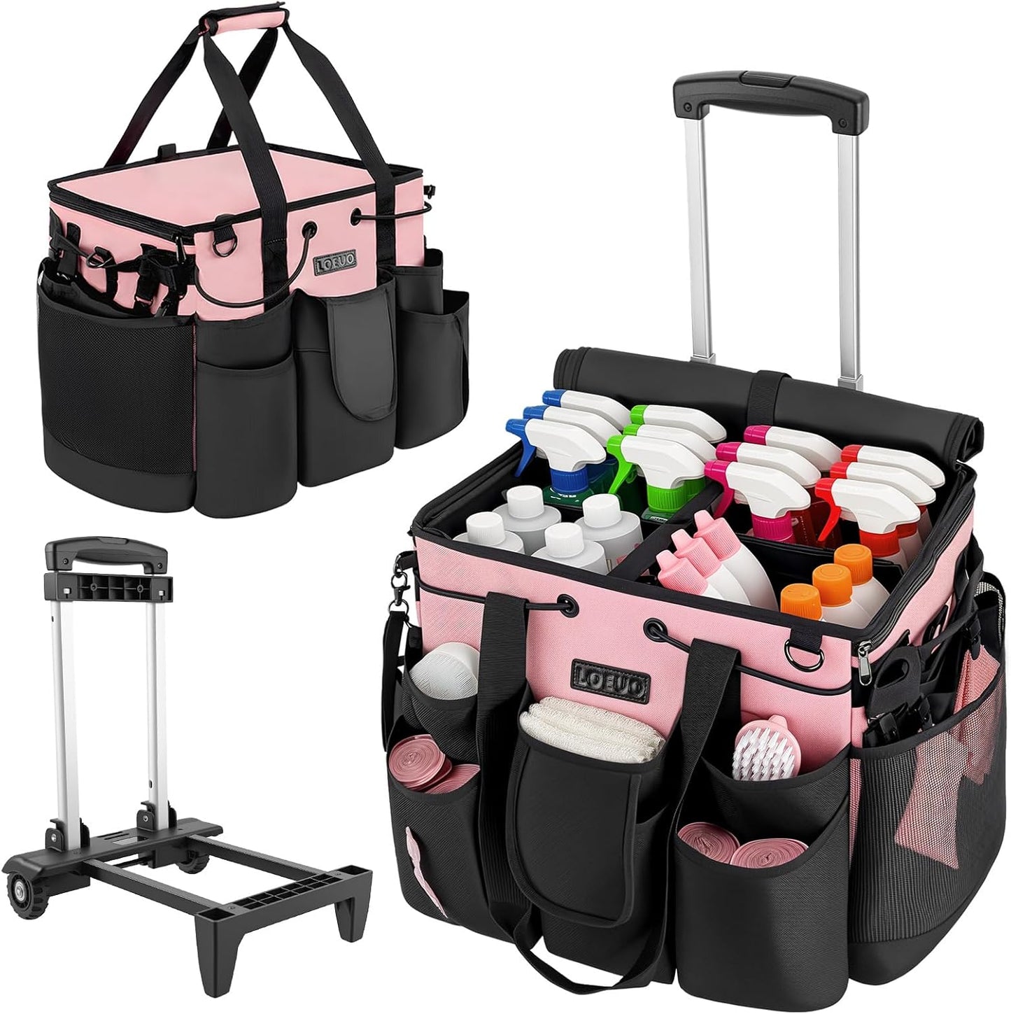 Large Cleaning Caddy for Supplies Organizer with Wheels