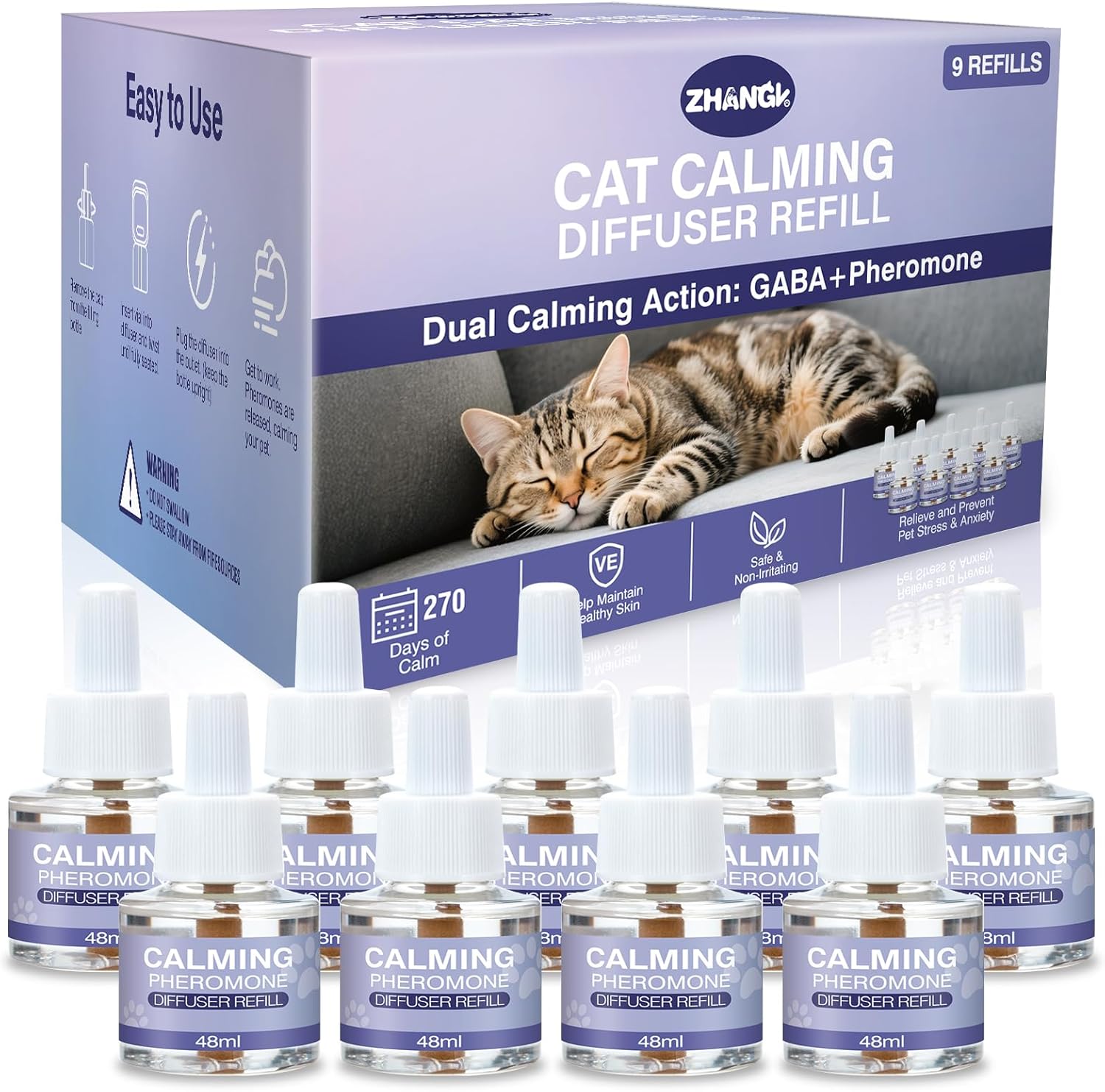 Cat Calming Diffuser Refill 9 Pack for Stress Relief and Comfort