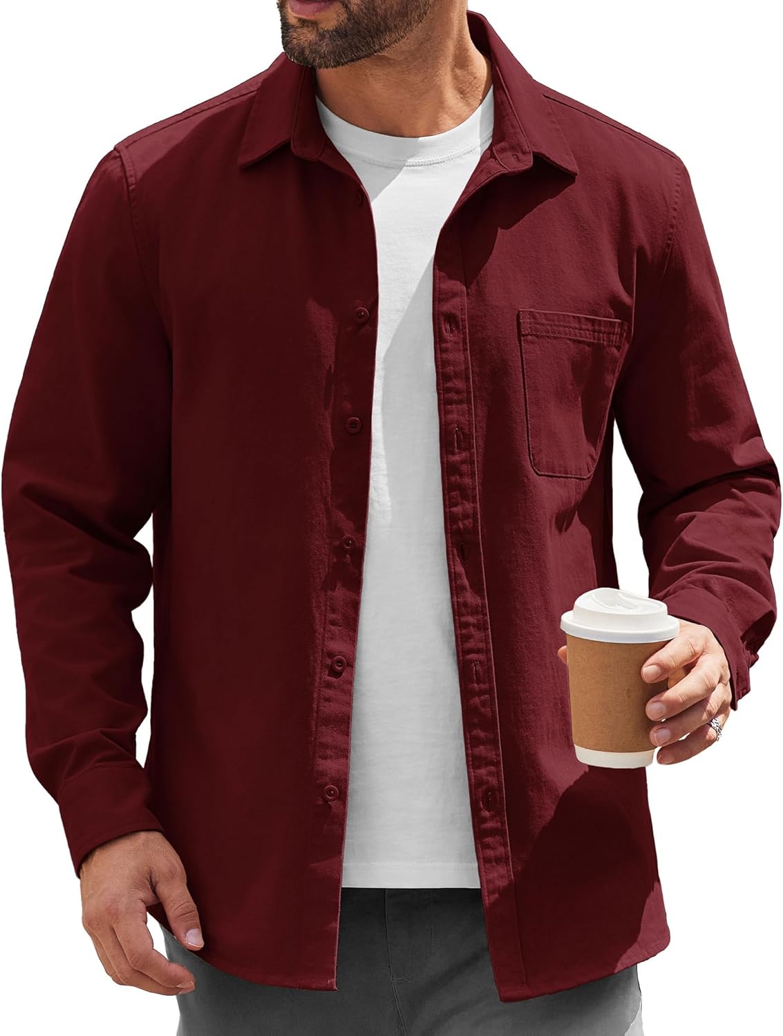 COOFANDY Mens Lightweight Button Down Shirt Jacket for Style