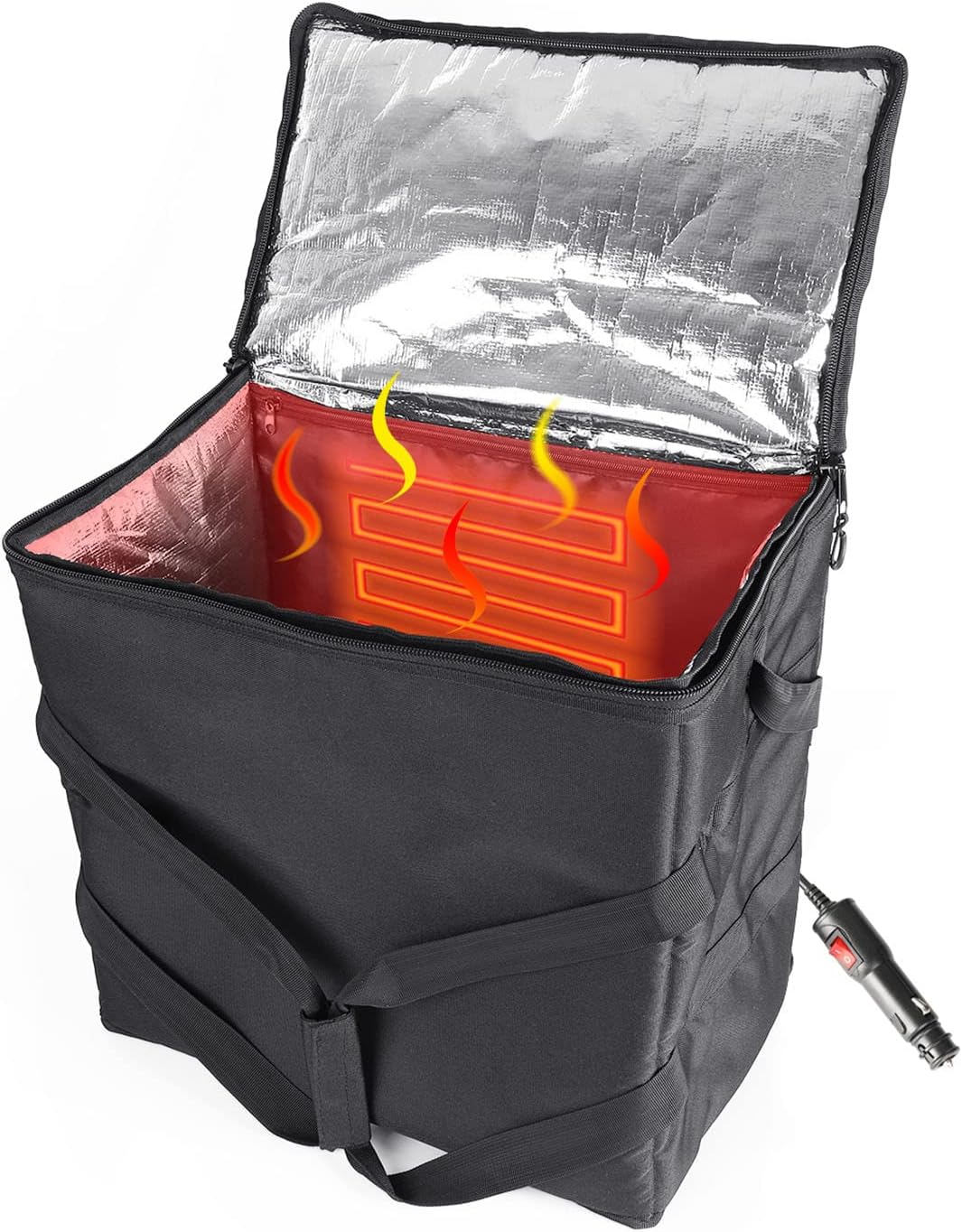 Insulated Heated Delivery Bag - Portable Microwave Food Warmer