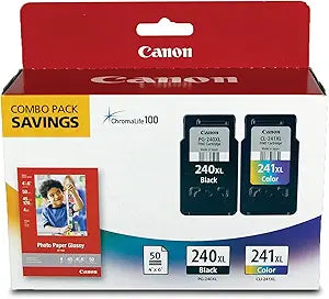 Canon PG-240XL/CL-241XL Ink with Photo Paper for Printers