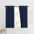 NICETOWN 100% Blackout Curtain Set - Full Shading Navy 37in x 50in