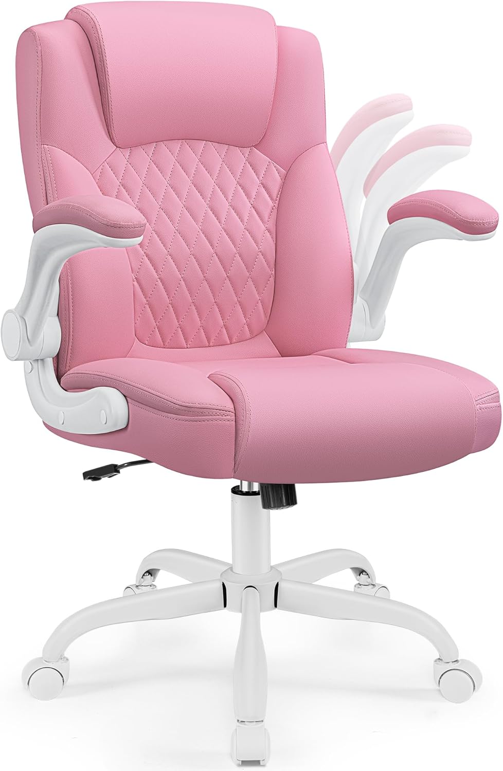 Ergonomic Leather Office Chair with Adjustable Armrests and Wheels