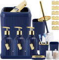 17PCS Bathroom Accessory Set Navy Blue - Coordinated Bath Organization