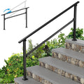 Heavy Duty Metal Handrails for Outdoor Steps - Adjustable Support
