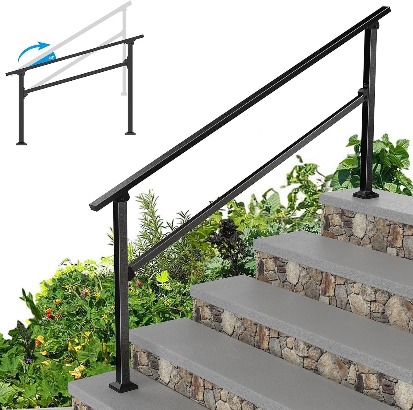 Heavy Duty Metal Handrails for Outdoor Steps - Reliable Stability