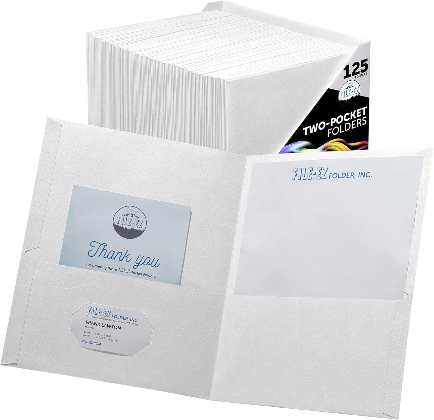 FILE-EZ Two-Pocket Folders for Business and School Needs