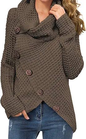 GRECERELLE Women's Chunky Button Pullover Sweater for Style