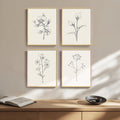 Framed Botanical Wall Art Set of 4 for Modern Farmhouse Decor