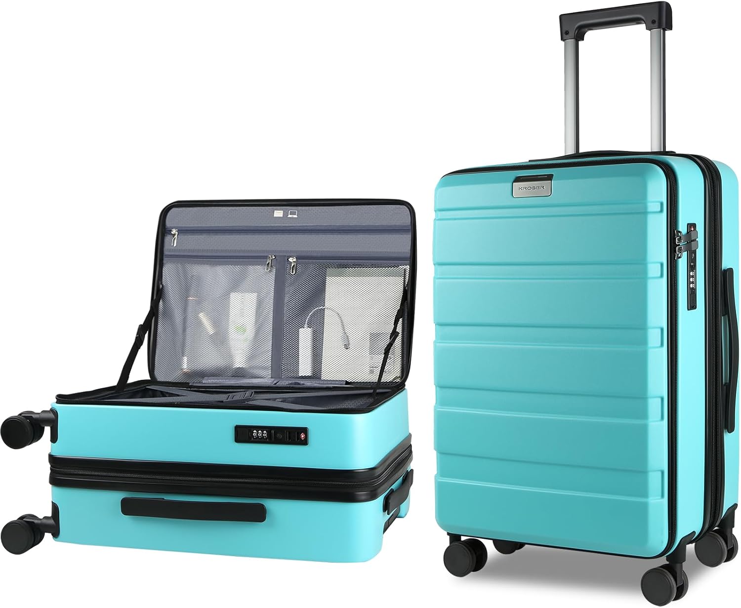 KROSER Carry On Luggage with Spinner Wheels and TSA Lock