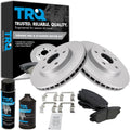 TRQ Front Premium Ceramic Brake Pad & Coated Rotor Kit - Complete Kit