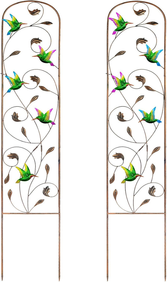 Hummingbird Metal Garden Trellis Set for Climbing Plants