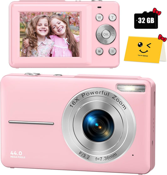 FHD 1080P Digital Camera for Kids with 32GB SD Card Included