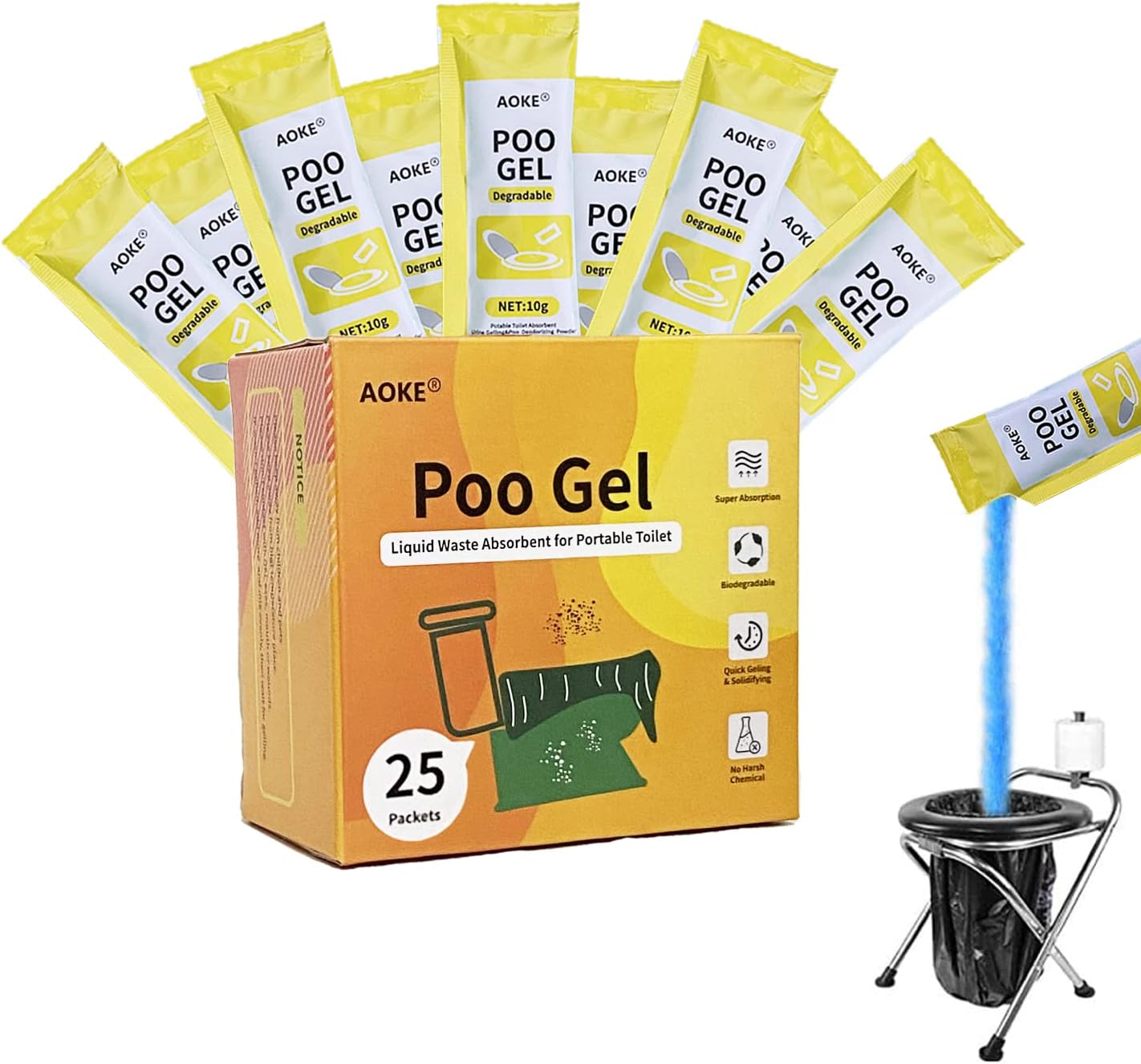 AOKE Lemon Gel Powder - Outdoor Deodorizing 25-Pack