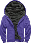 Boys Sherpa Lined Hoodie Full Zip Jacket - Warm Fleece Coat