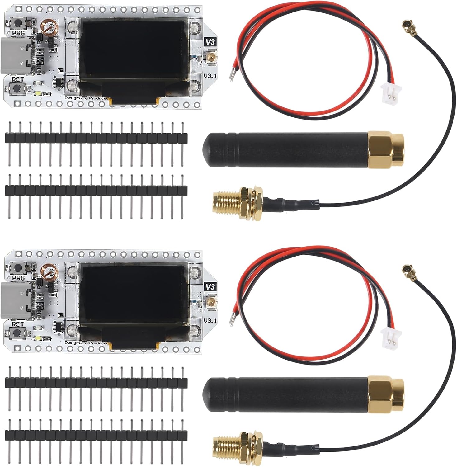 ESP32 LoRa Development Board with OLED Display and Antenna