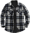 Men's Sherpa Lined Fleece Plaid Flannel Shirt Jacket (Style 4VZC)