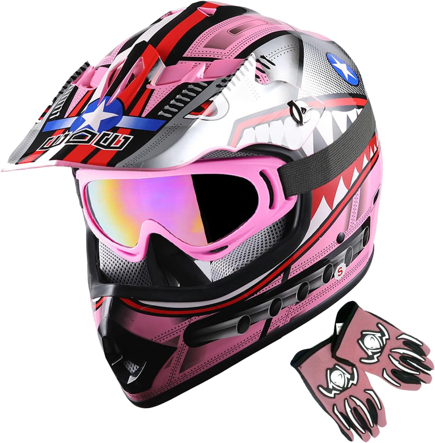 1Storm Youth Motocross Helmet Bundle with Goggles and Gloves