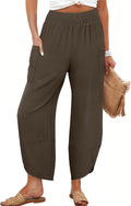 Womens Wide Leg Palazzo Capri Pants High Waisted - Loose Summer Fit