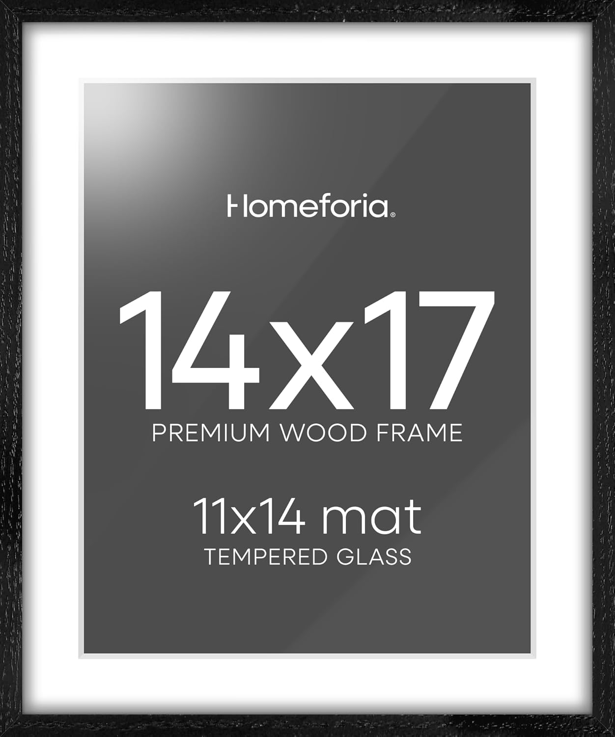 Homeforia 14x17 Picture Frame Black Wood for Elegant Displays
