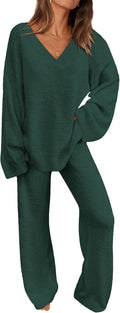 PRETTYGARDEN Lounge Sets Two Piece Sweater Pajama Set - Cozy Fall
