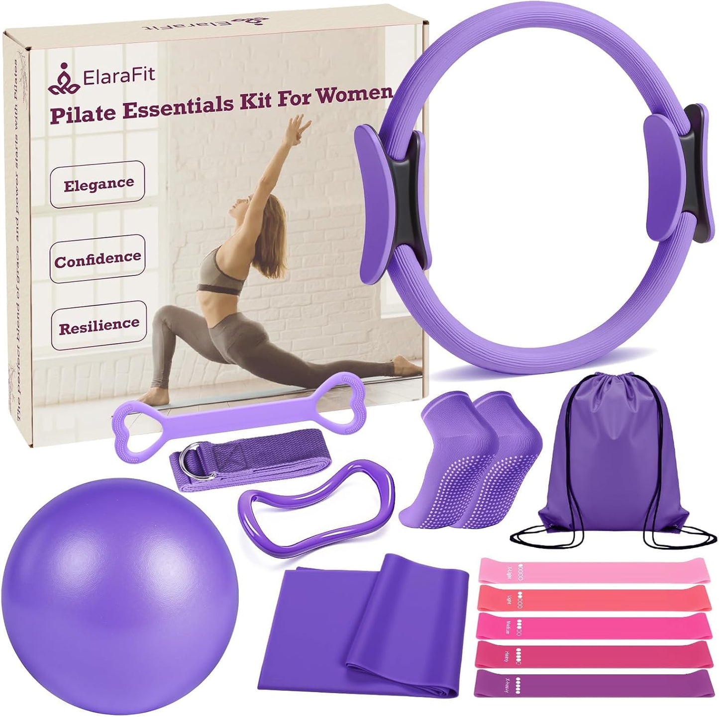 Home Pilates Kit for Women with Resistance Bands and Accessories