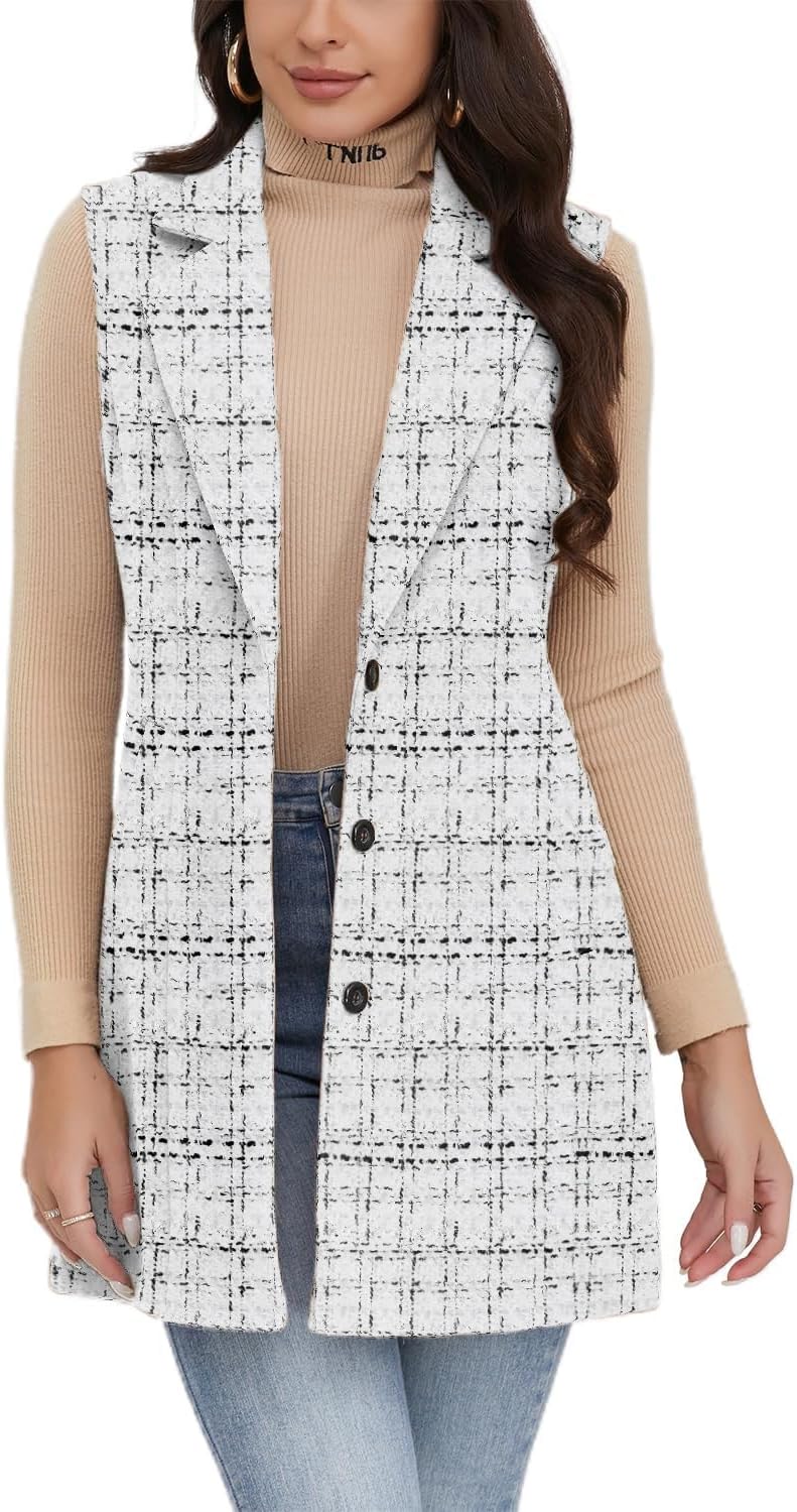 Plaid Vest for Women by IDEALSANXUN - Stylish Fall Layering