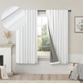 Small Blackout Curtains 45 in Long 2 Panels - 100% Blackout Linen Look