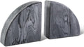 Marble Bookend for Shelves - Heavy Duty Non-Skid Bookends Set of 2