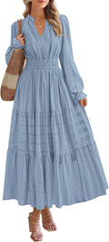 PRETTYGARDEN Women's Fall Wedding Guest V Neck Maxi Dress