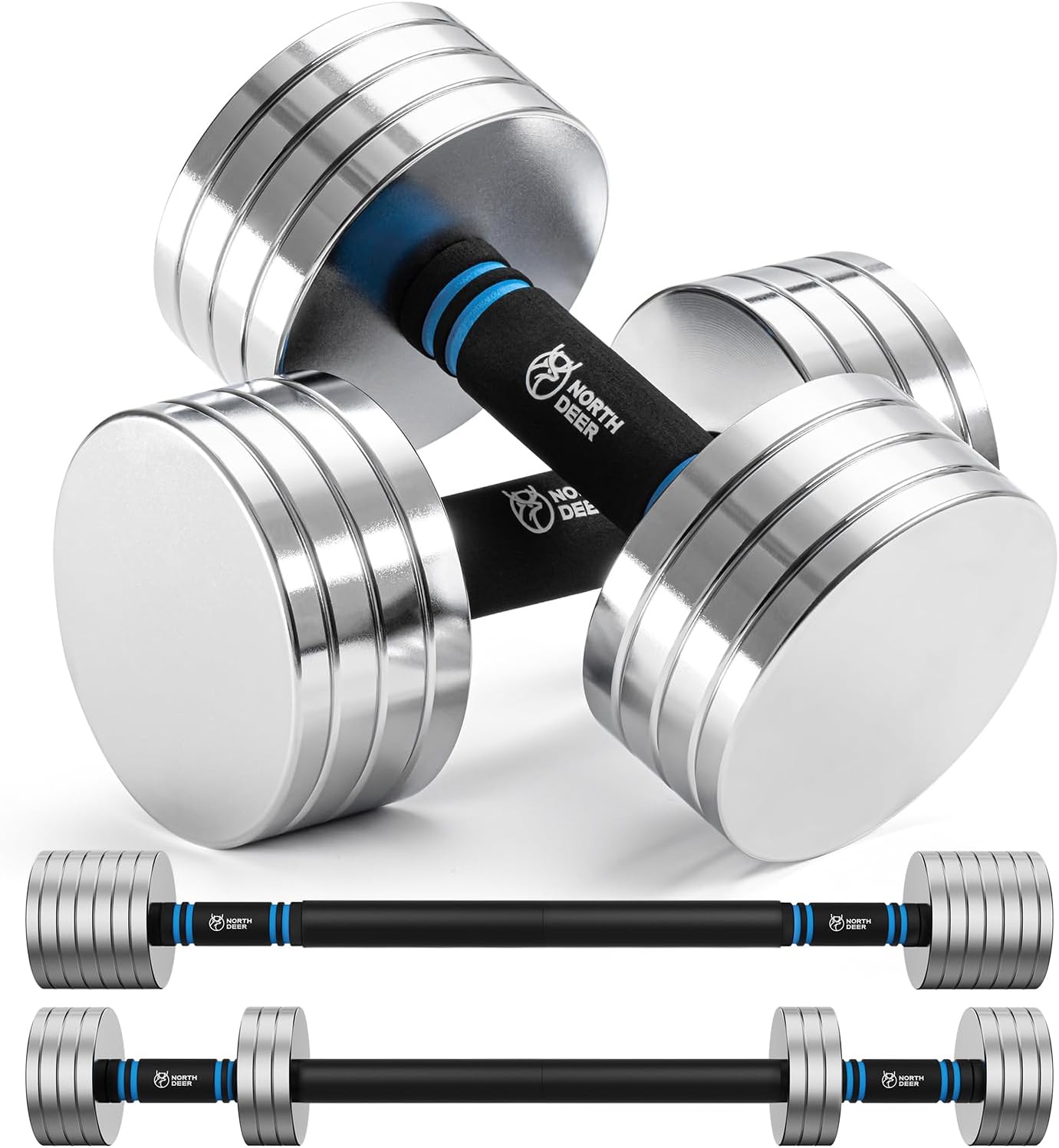 Northdeer V2.0 Adjustable Steel Dumbbells for Home Gym Workouts