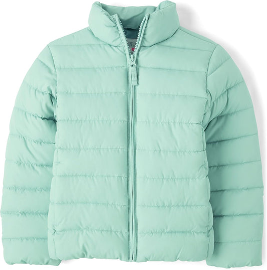 Girls' Medium Weight Wind-Resistant Puffer Jacket for Kids